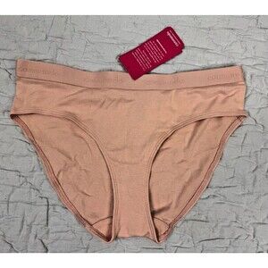 Commando Pima Cotton Micro Rib Bikini Underwear Panties, Small, Apricot